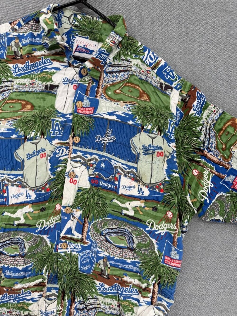 Reyn Spooner LA Dodgers MLB Baseball Hawaii World Series Blue Shirt Mens XL